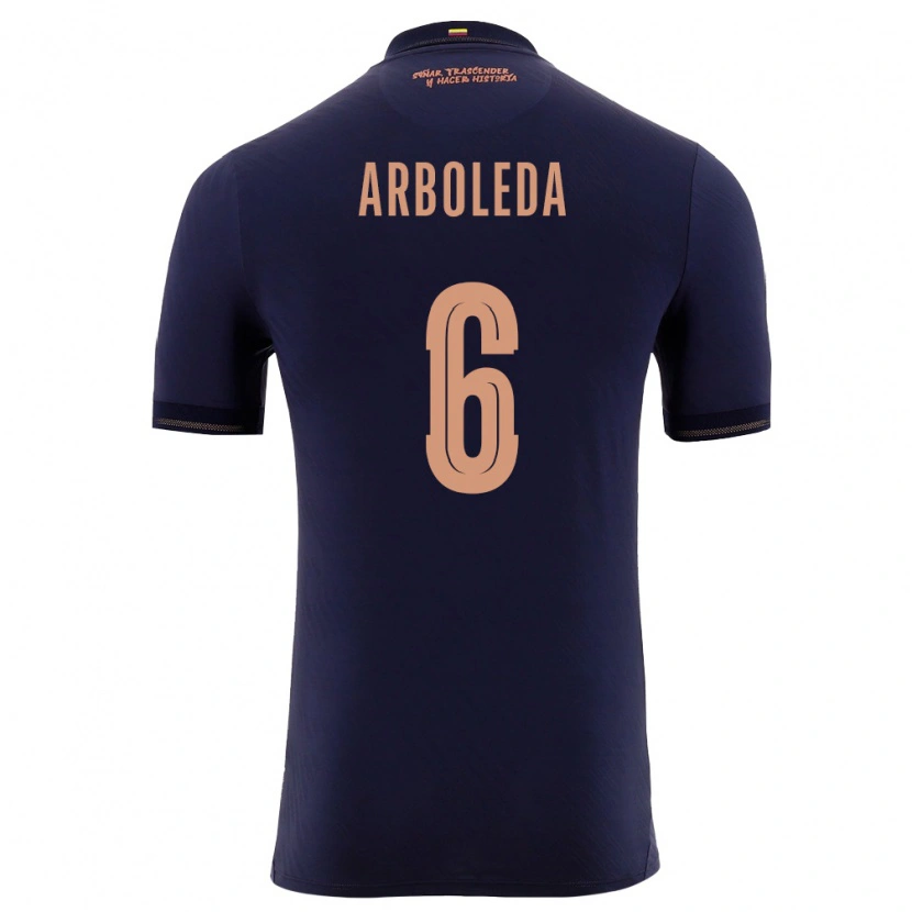DanxenキッズエクアドルEdu Arboleda#6紺 金アウェイシャツ26-28ジャージーユニフォーム