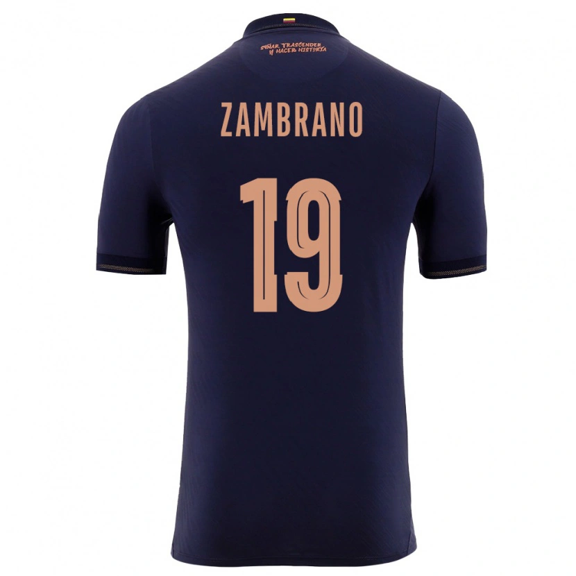 DanxenキッズエクアドルCristhoper Zambrano#19紺 金アウェイシャツ26-28ジャージーユニフォーム