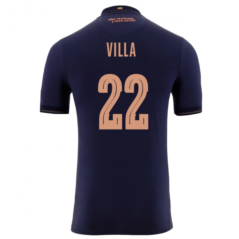 DanxenキッズエクアドルAlexis Villa#22紺 金アウェイシャツ26-28ジャージーユニフォーム