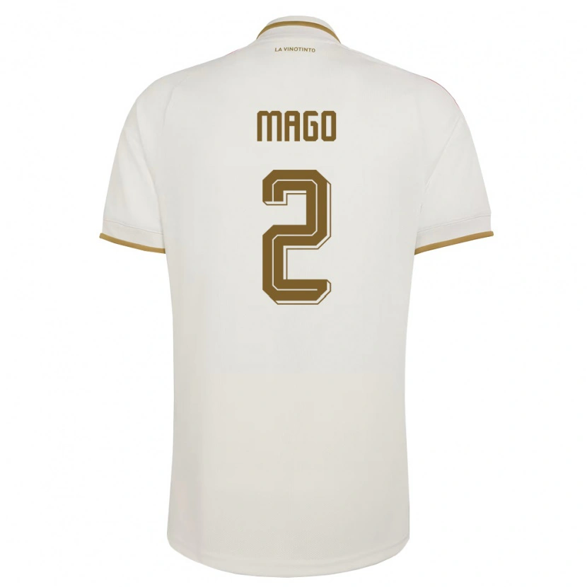 DanxenキッズベネズエラAlbert Mago#2オフホワイト 黄アウェイシャツ26-28ジャージーユニフォーム