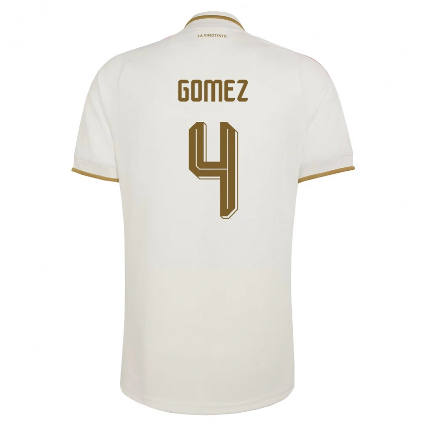 DanxenキッズベネズエラSantiago Gómez#4オフホワイト 黄アウェイシャツ26-28ジャージーユニフォーム