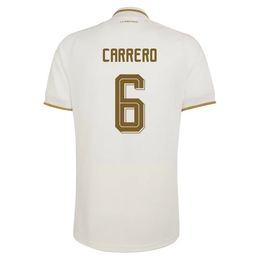 DanxenキッズベネズエラLuis Carrero#6オフホワイト 黄アウェイシャツ26-28ジャージーユニフォーム