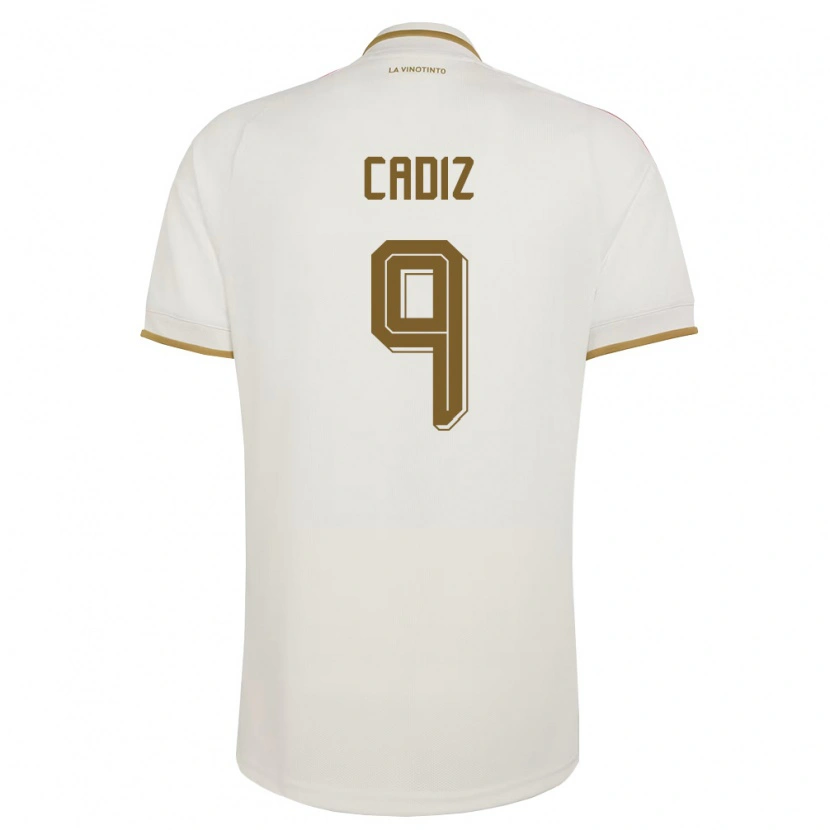 Danxenキッズベネズエラジョンデル・カディス#9オフホワイト 黄アウェイシャツ26-28ジャージーユニフォーム