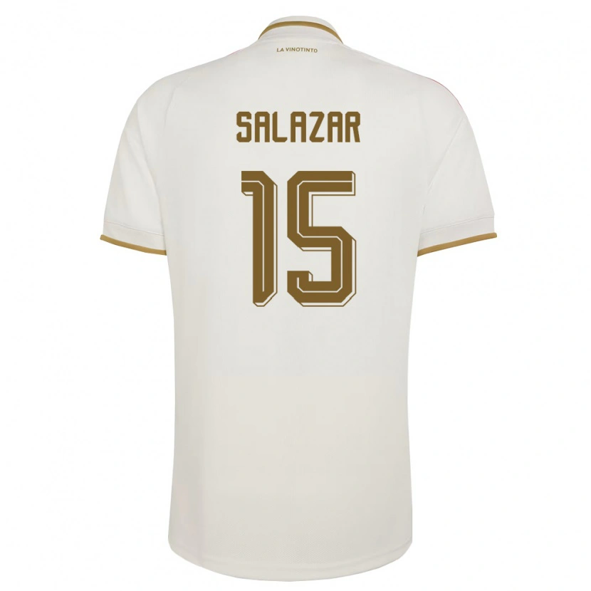 DanxenキッズベネズエラAiderson Salazar#15オフホワイト 黄アウェイシャツ26-28ジャージーユニフォーム