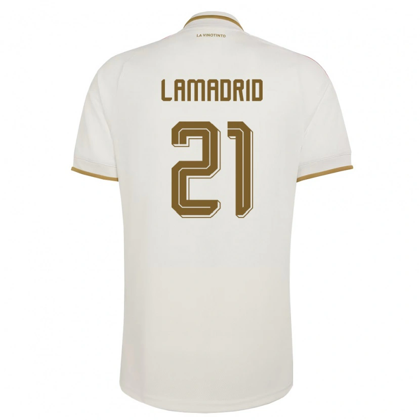 DanxenキッズベネズエラKeiber Lamadrid#21オフホワイト 黄アウェイシャツ26-28ジャージーユニフォーム