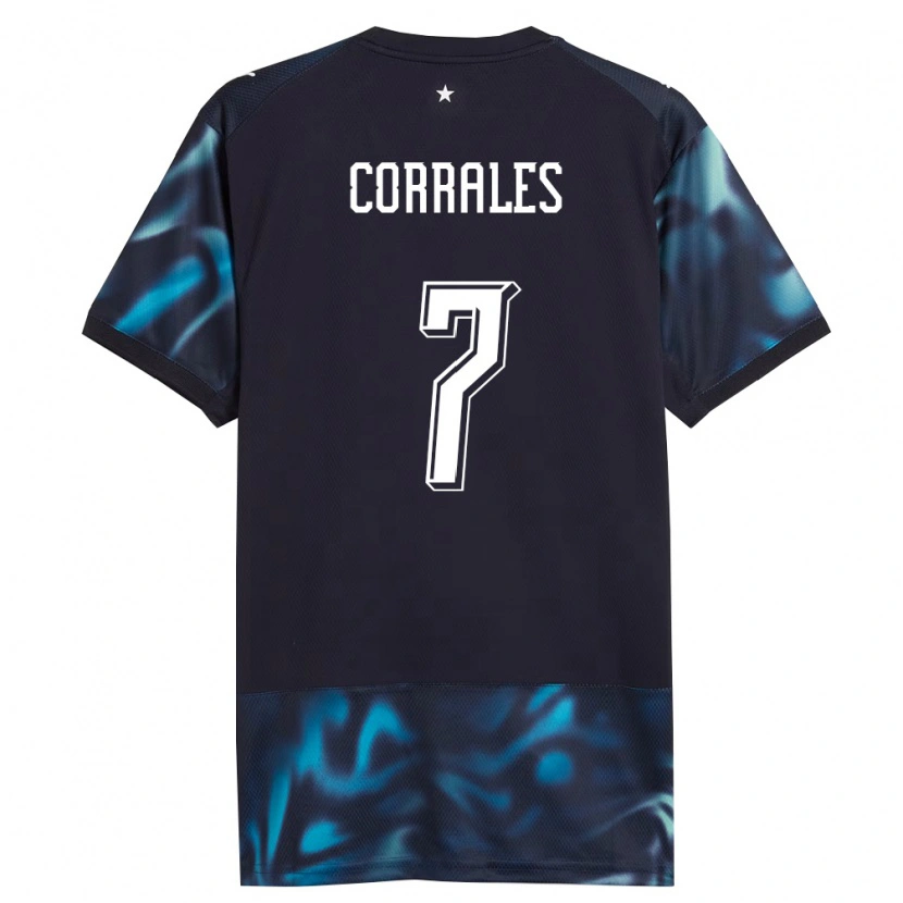 DanxenキッズパラグアイEver Corrales#7紺 空色アウェイシャツ26-28ジャージーユニフォーム