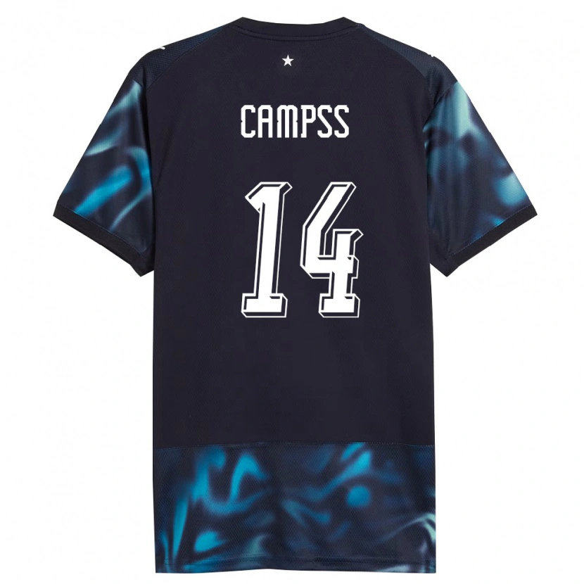 DanxenキッズパラグアイJhosias Campss#14紺 空色アウェイシャツ26-28ジャージーユニフォーム