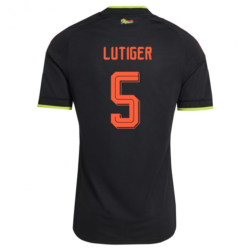 DanxenキッズペルーRafael Lutiger#5黒 黄 ピンクアウェイシャツ26-28ジャージーユニフォーム