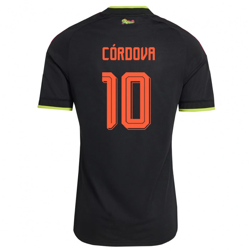 DanxenキッズペルーEystin Córdova#10黒 黄 ピンクアウェイシャツ26-28ジャージーユニフォーム