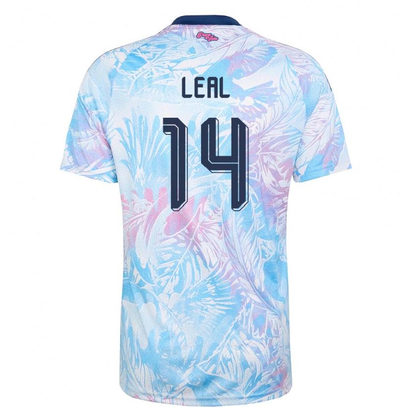 DanxenキッズコスタリカÓscar Leal#14空色 紺 ピンクアウェイシャツ26-28ジャージーユニフォーム