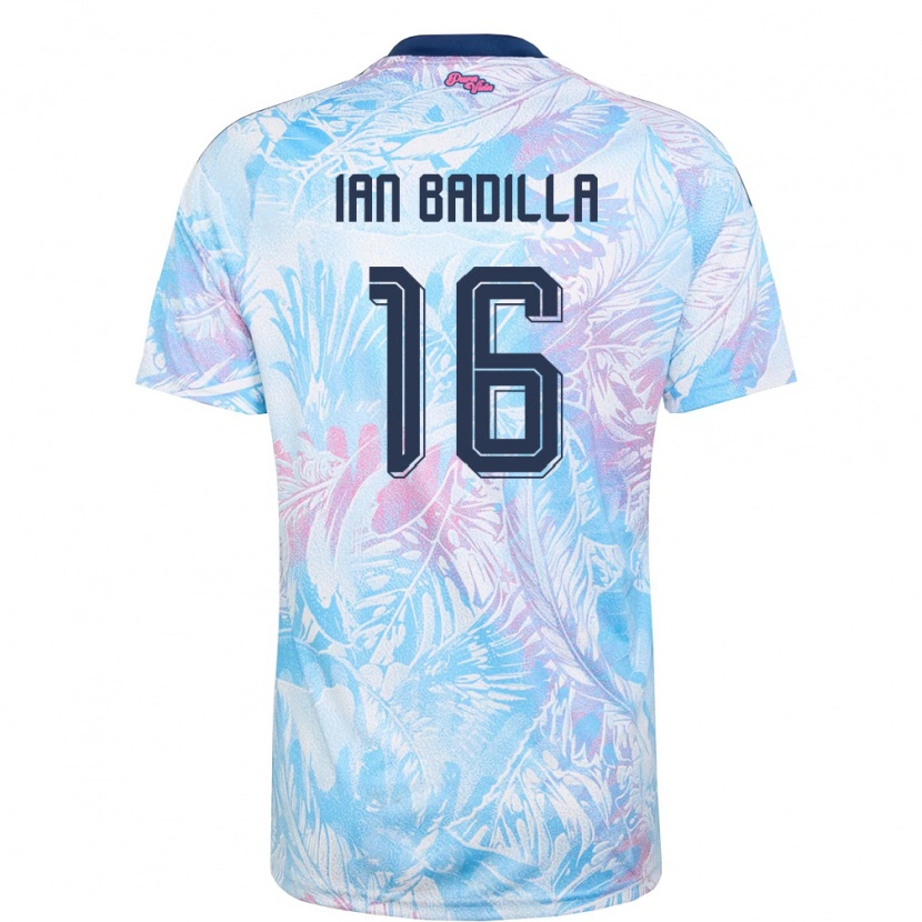 DanxenキッズコスタリカIan Badilla#16空色 紺 ピンクアウェイシャツ26-28ジャージーユニフォーム