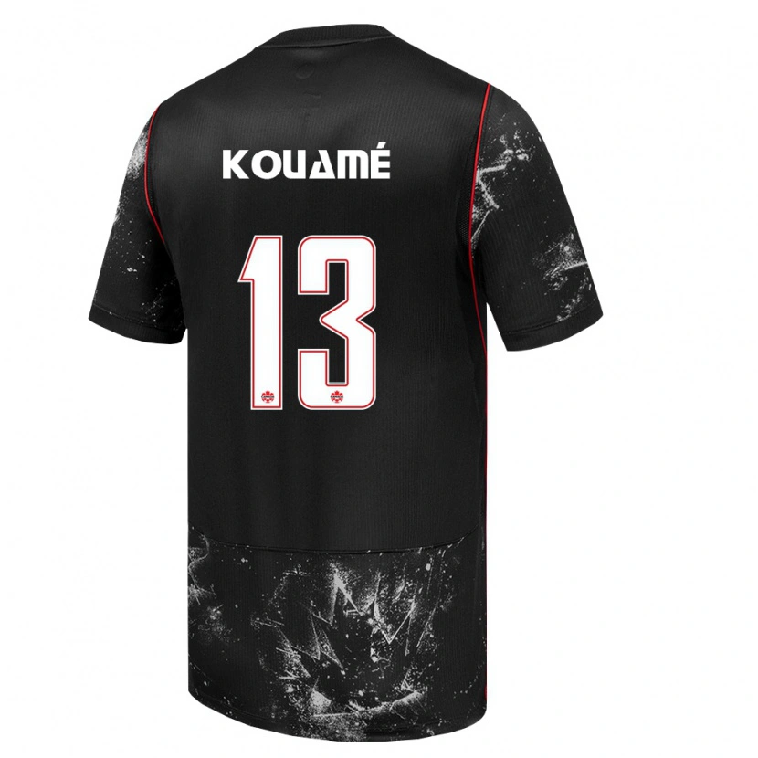 DanxenキッズカナダRafael Kouamé#13黒 白 赤アウェイシャツ26-28ジャージーユニフォーム