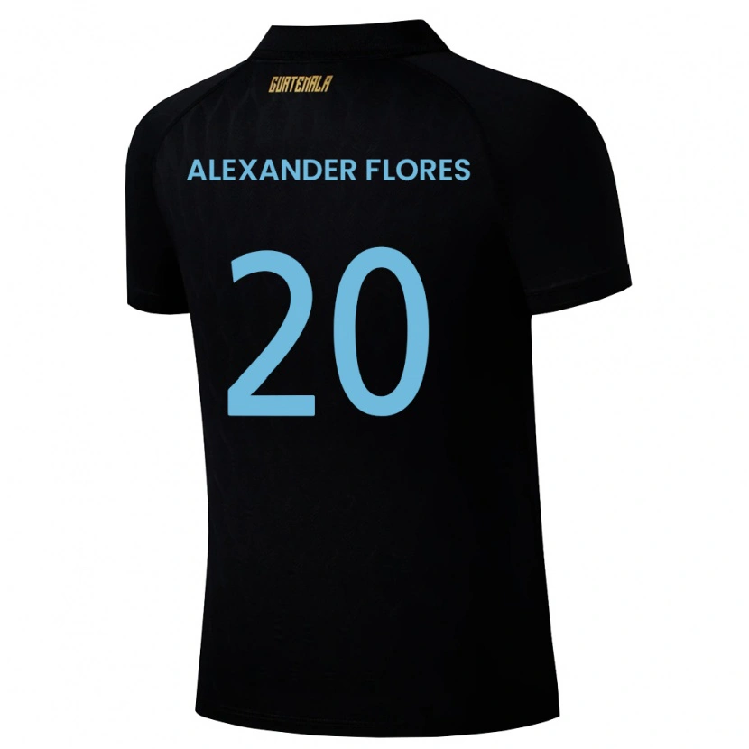 DanxenキッズグアテマラLuis Alexander Flores#20黒 空色 白アウェイシャツ26-28ジャージーユニフォーム