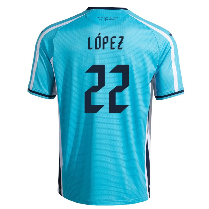 DanxenキッズホンジュラスLuis López#22空色 紺アウェイシャツ26-28ジャージーユニフォーム