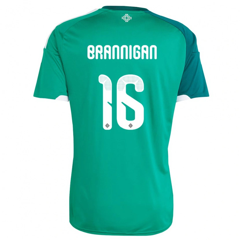 Danxenメンズ北アイルランドCole Brannigan#16緑 白ホームシャツ26-28ジャージーユニフォーム