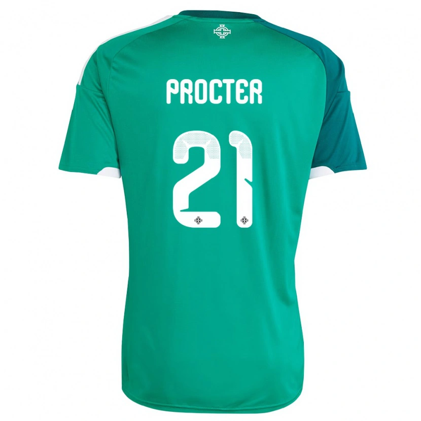 Danxenメンズ北アイルランドWill Procter#21緑 白ホームシャツ26-28ジャージーユニフォーム