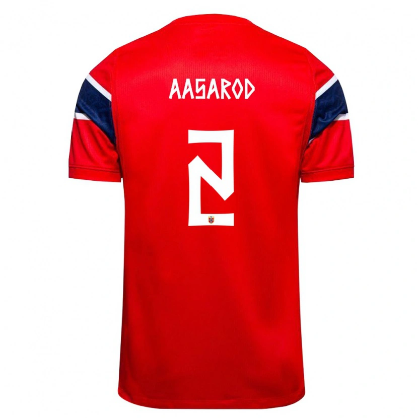 DanxenメンズノルウェーSyver Bjørkum Aasarød#2赤 紺 白ホームシャツ26-28ジャージーユニフォーム
