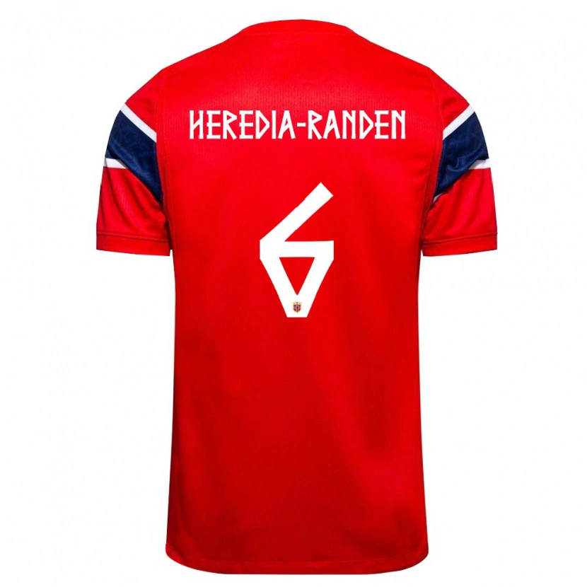 DanxenメンズノルウェーAndreas Heredia-Randen#6赤 紺 白ホームシャツ26-28ジャージーユニフォーム