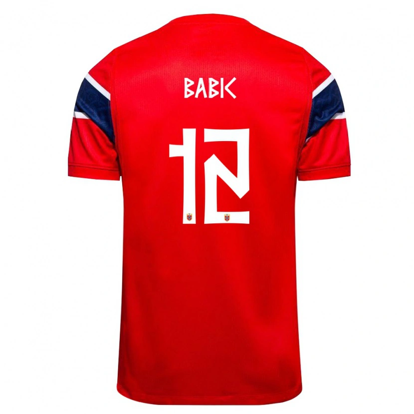 DanxenメンズノルウェーLazar Babic#12赤 紺 白ホームシャツ26-28ジャージーユニフォーム