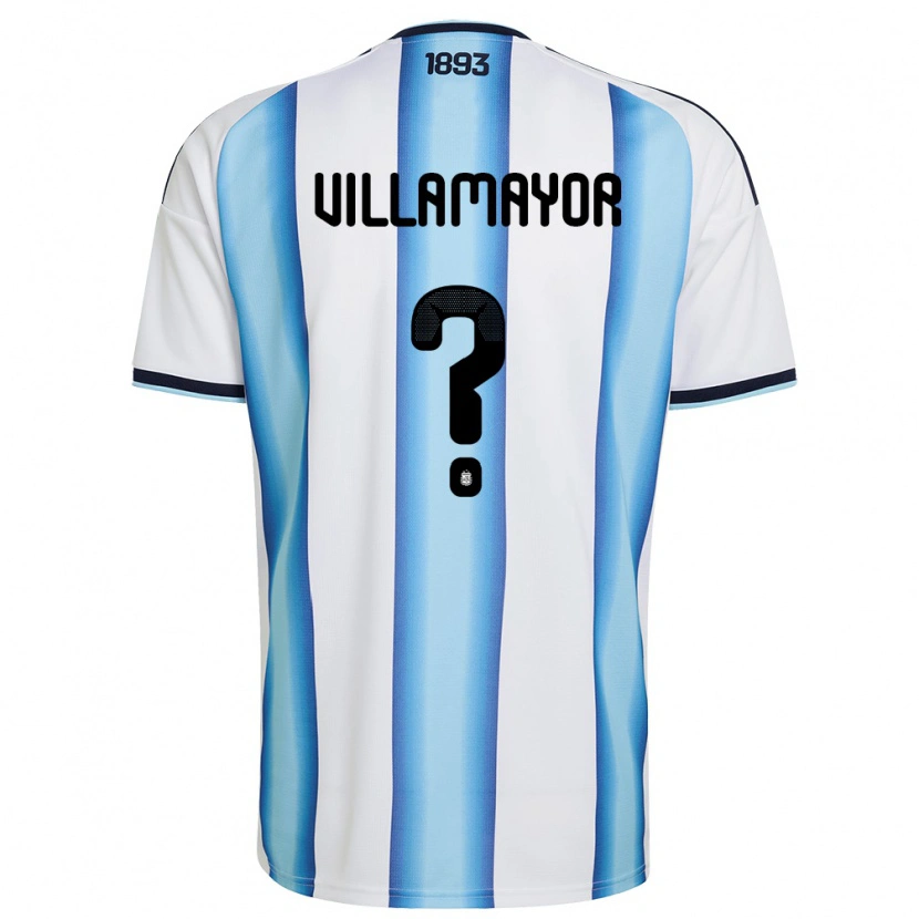 DanxenメンズアルゼンチンTobias Villamayor#0白 空色 紺ホームシャツ26-28ジャージーユニフォーム