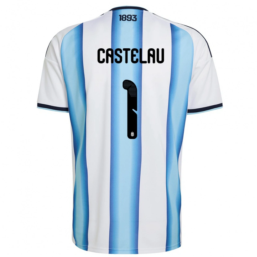DanxenメンズアルゼンチンAlber Castelau#1白 空色 紺ホームシャツ26-28ジャージーユニフォーム