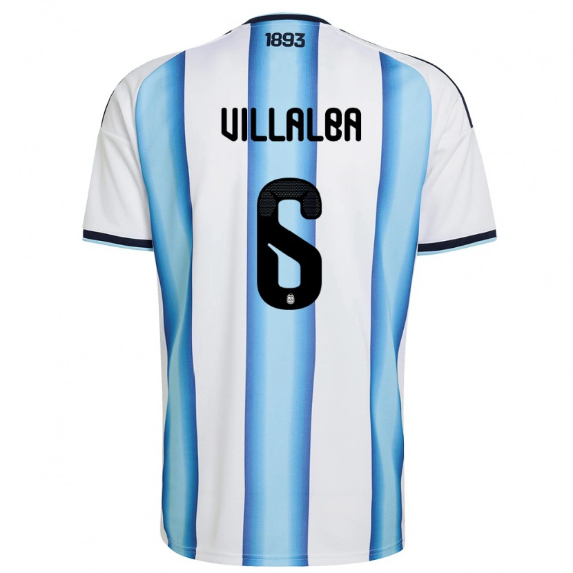 DanxenメンズアルゼンチンJuan Villalba#6白 空色 紺ホームシャツ26-28ジャージーユニフォーム