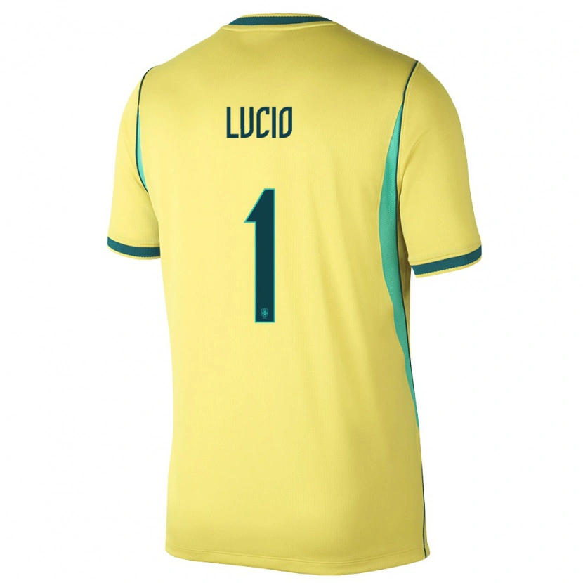 DanxenメンズブラジルJoão Lucio#1黄 緑ホームシャツ26-28ジャージーユニフォーム