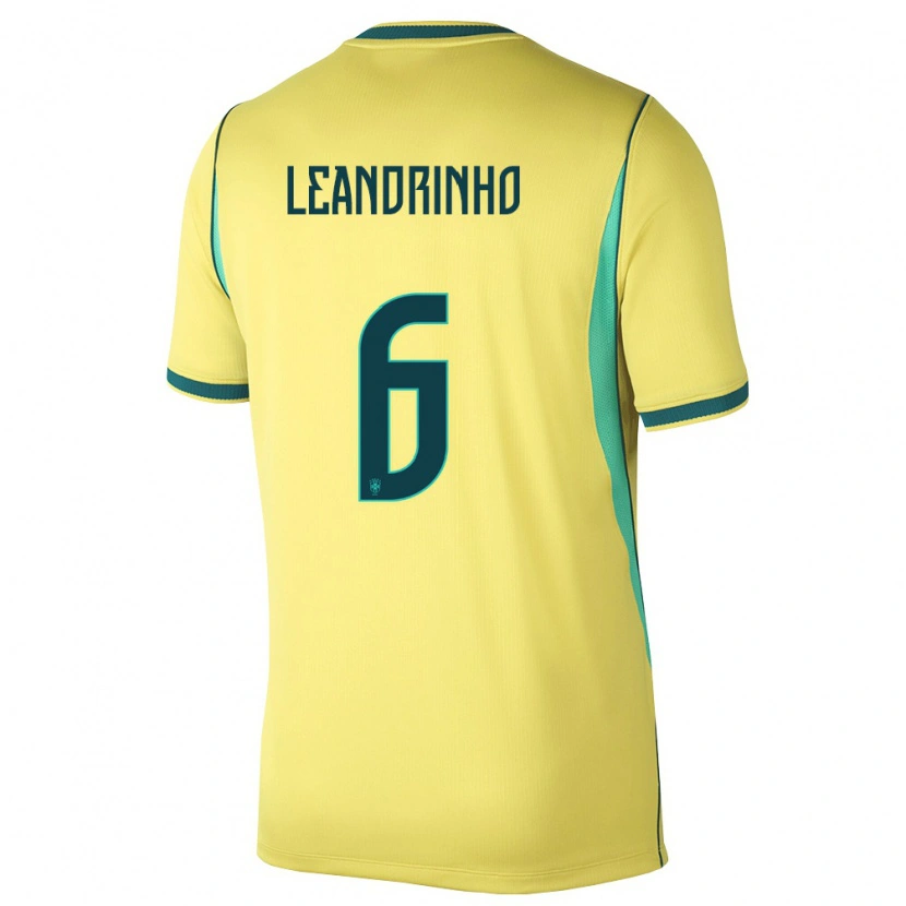 DanxenメンズブラジルLeandrinho#6黄 緑ホームシャツ26-28ジャージーユニフォーム