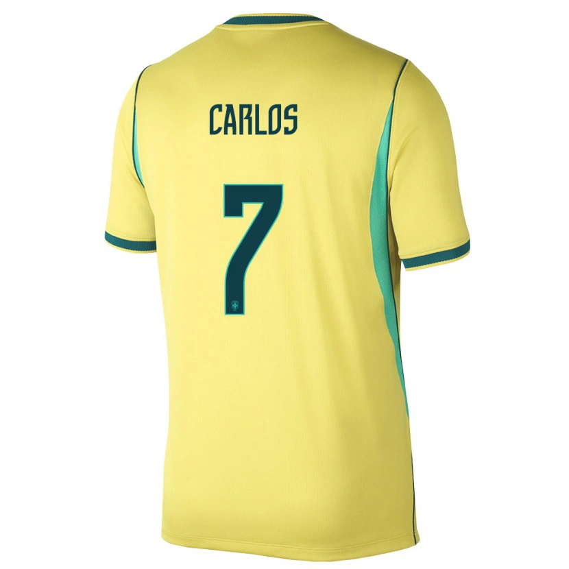DanxenメンズブラジルJean Carlos#7黄 緑ホームシャツ26-28ジャージーユニフォーム