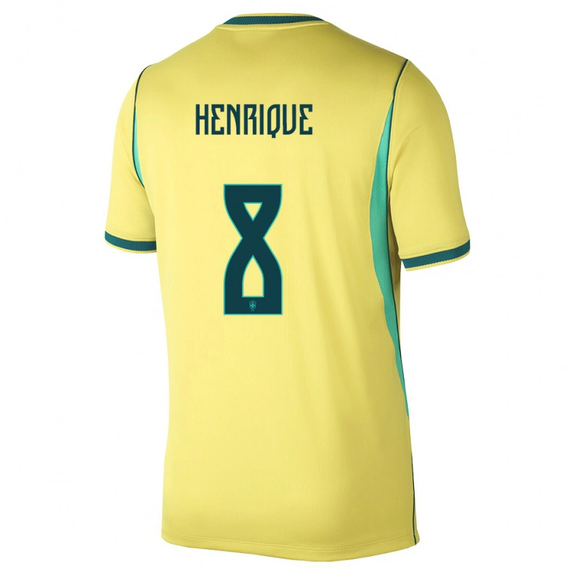 DanxenメンズブラジルPedro Henrique#8黄 緑ホームシャツ26-28ジャージーユニフォーム