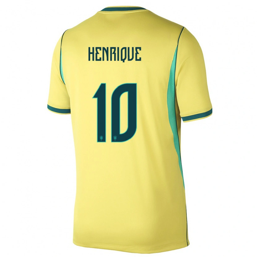 DanxenメンズブラジルJosé Henrique#10黄 緑ホームシャツ26-28ジャージーユニフォーム