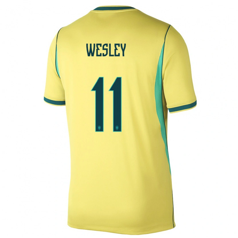 DanxenメンズブラジルWesley#11黄 緑ホームシャツ26-28ジャージーユニフォーム