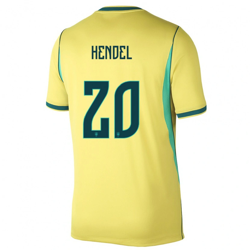 DanxenメンズブラジルHendel#20黄 緑ホームシャツ26-28ジャージーユニフォーム