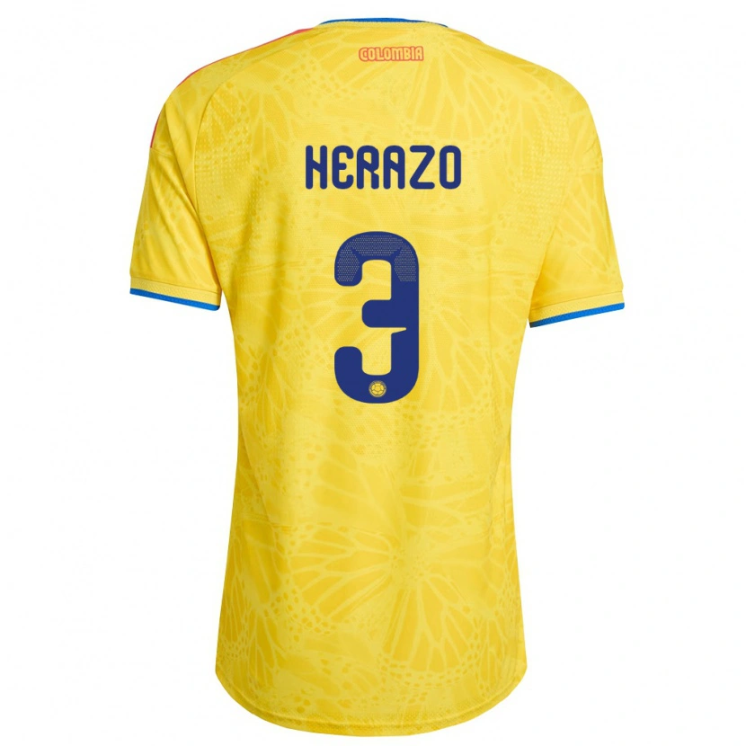 DanxenメンズコロンビアEdmilson Herazo#3黄 青 赤ホームシャツ26-28ジャージーユニフォーム