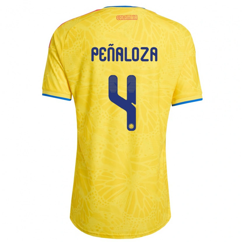 DanxenメンズコロンビアJesús Peñaloza#4黄 青 赤ホームシャツ26-28ジャージーユニフォーム