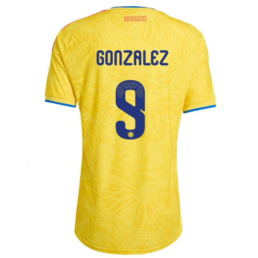 DanxenメンズコロンビアManuela González#9黄 青 赤ホームシャツ26-28ジャージーユニフォーム