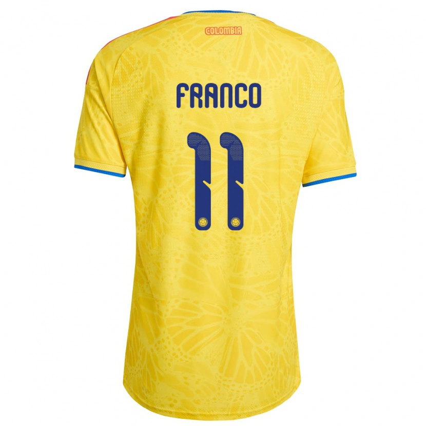 DanxenメンズコロンビアAnyelo Franco#11黄 青 赤ホームシャツ26-28ジャージーユニフォーム