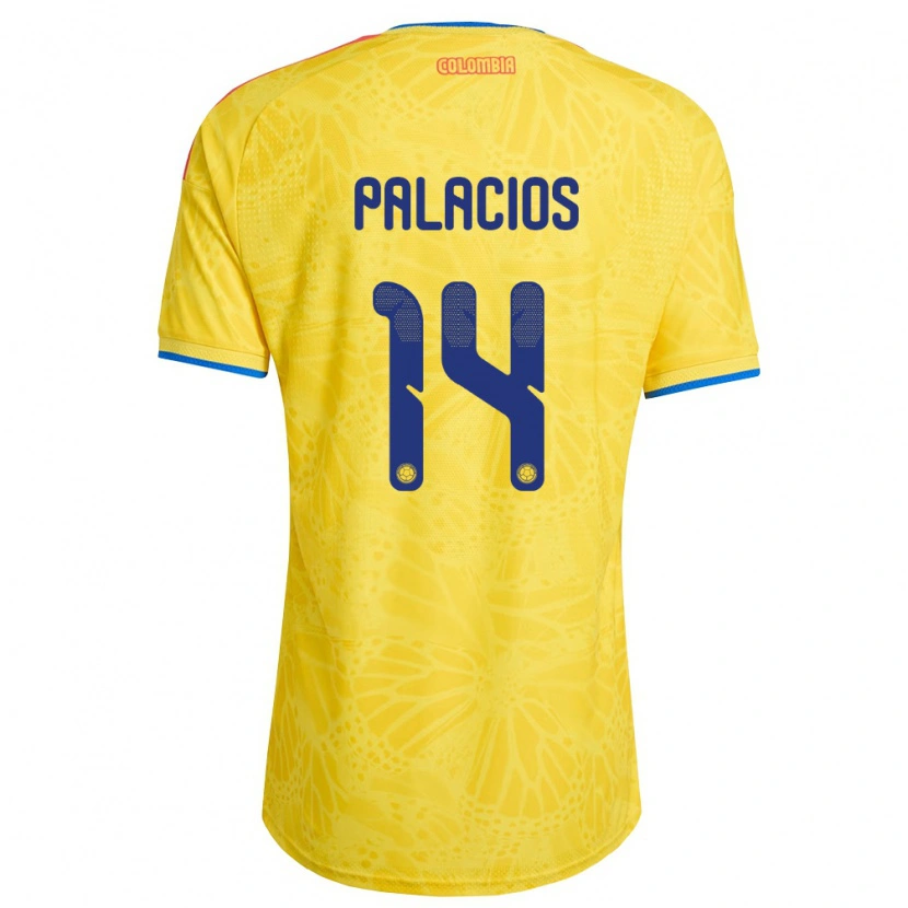 DanxenメンズコロンビアJulián Palacios#14黄 青 赤ホームシャツ26-28ジャージーユニフォーム