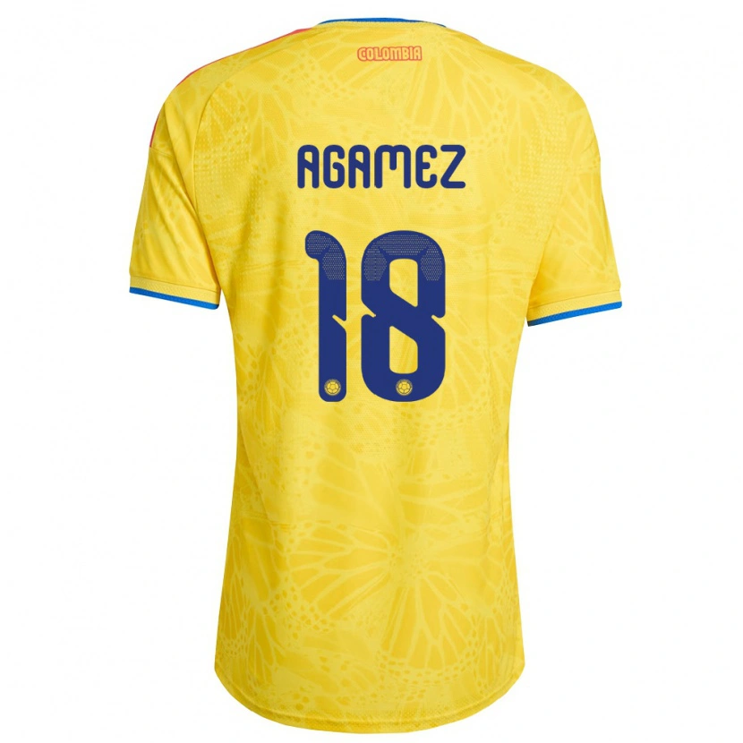 DanxenメンズコロンビアMiguel Agamez#18黄 青 赤ホームシャツ26-28ジャージーユニフォーム