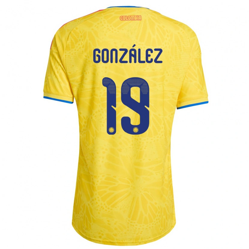 DanxenメンズコロンビアKener González#19黄 青 赤ホームシャツ26-28ジャージーユニフォーム