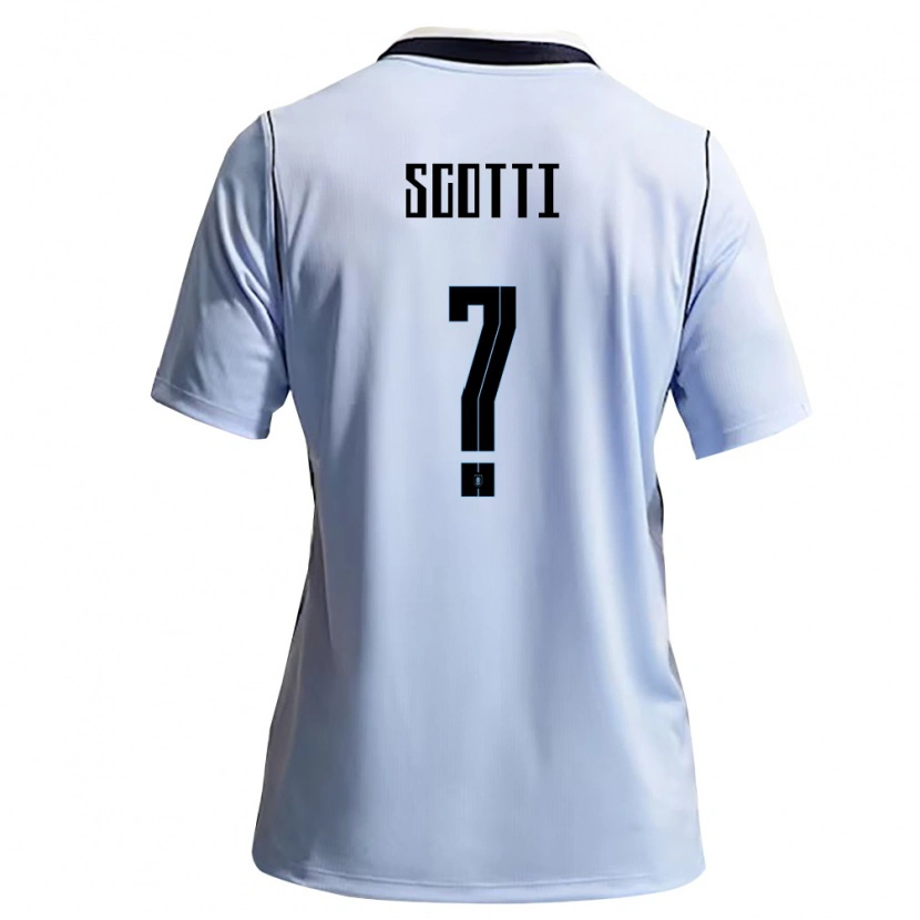 DanxenメンズウルグアイNicolás Scotti#0空色 白ホームシャツ26-28ジャージーユニフォーム