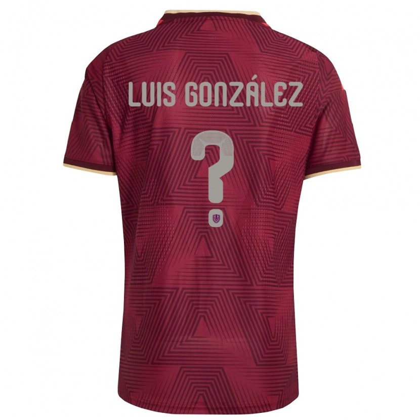 DanxenメンズベネズエラLuis González#0バーガンディ 金 黄ホームシャツ26-28ジャージーユニフォーム