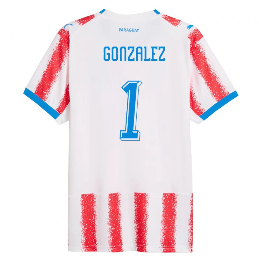 DanxenメンズパラグアイÁngel González#1白 赤 青ホームシャツ26-28ジャージーユニフォーム