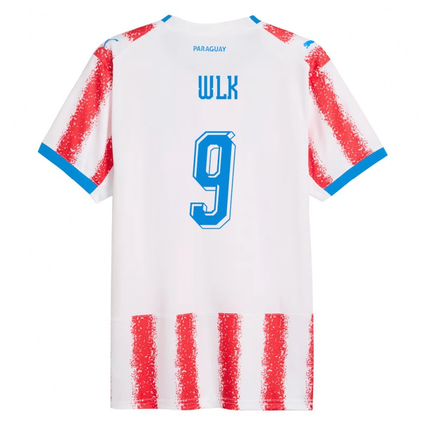 DanxenメンズパラグアイAllan Wlk#9白 赤 青ホームシャツ26-28ジャージーユニフォーム
