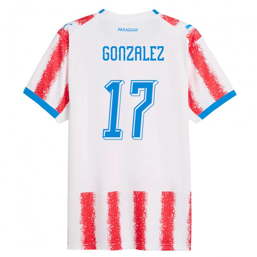 DanxenメンズパラグアイLourdes González#17白 赤 青ホームシャツ26-28ジャージーユニフォーム