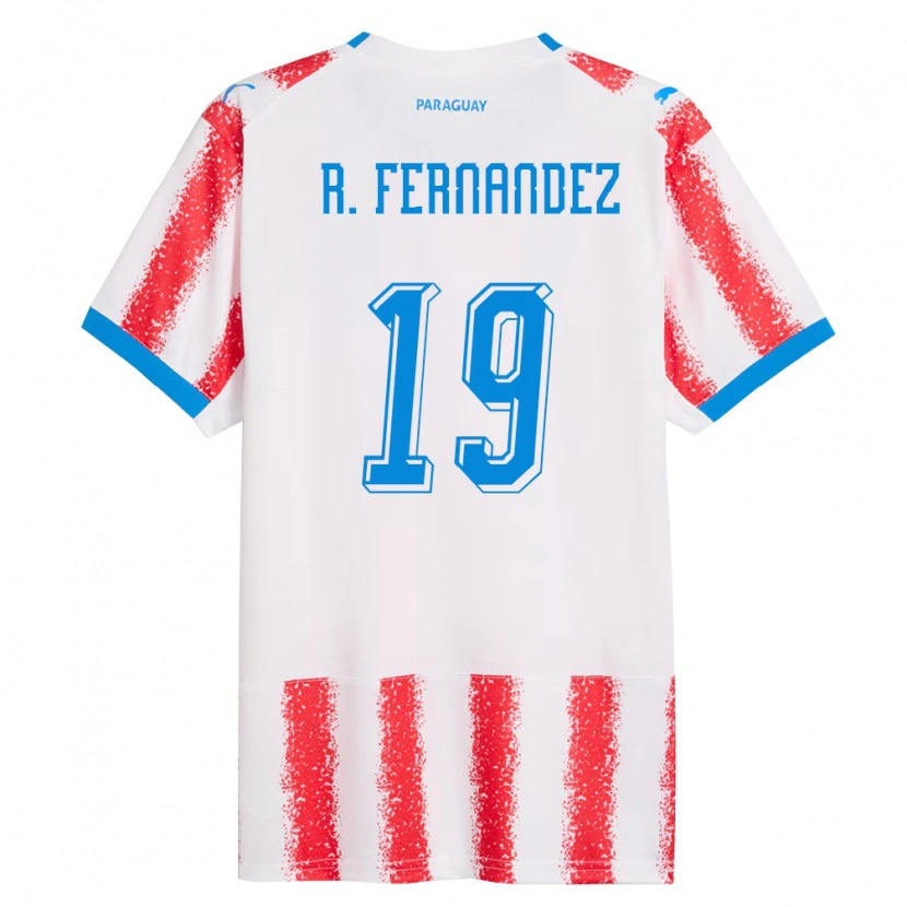 DanxenメンズパラグアイRebeca Fernández#19白 赤 青ホームシャツ26-28ジャージーユニフォーム