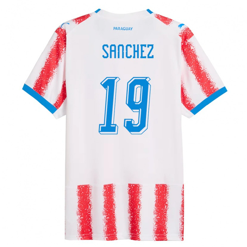 DanxenメンズパラグアイJuan Sánchez#19白 赤 青ホームシャツ26-28ジャージーユニフォーム