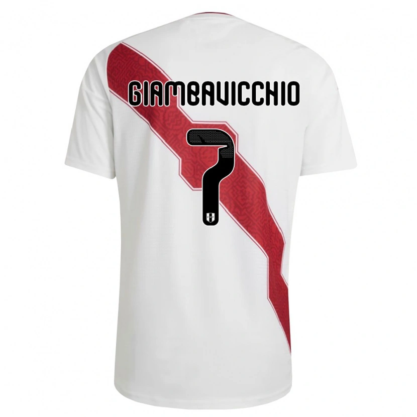 DanxenメンズペルーFranco Giambavicchio#7白 赤 黒ホームシャツ26-28ジャージーユニフォーム