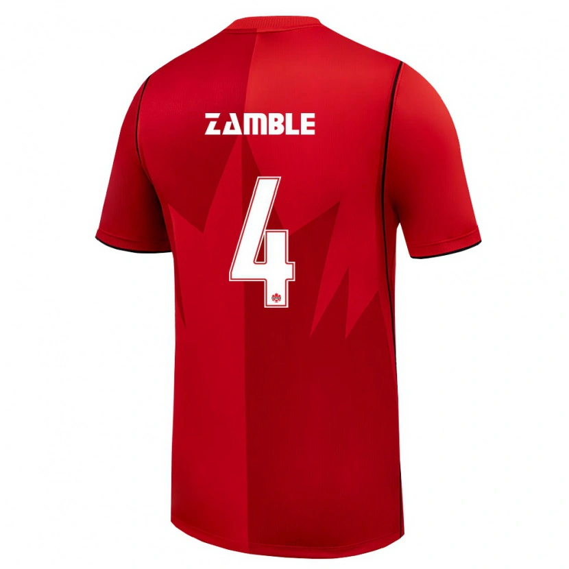 DanxenメンズカナダUlrich Zamble#4赤 白ホームシャツ26-28ジャージーユニフォーム