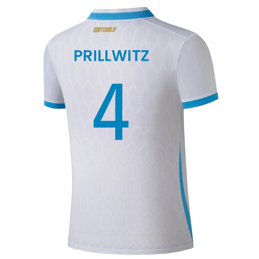 DanxenメンズグアテマラHéctor Prillwitz#4白 空色 金ホームシャツ26-28ジャージーユニフォーム